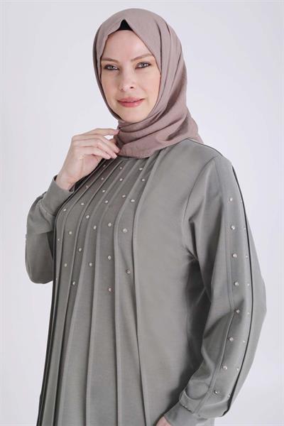 Behrem Büyük Beden Lyocell SporTunik Haki OTW20118