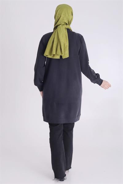 Behrem Büyük Beden Lyocell SporTunik Siyah OTW20118