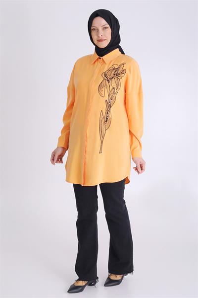 Behrem Büyük Beden Nakış Detaylı Tunik Mango OTW2350