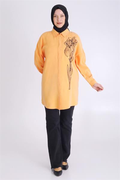 Behrem Büyük Beden Nakış Detaylı Tunik Mango OTW2350