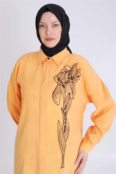 Behrem Büyük Beden Nakış Detaylı Tunik Mango OTW2350