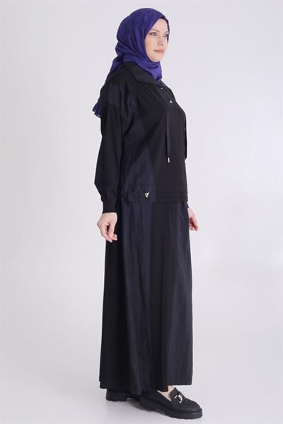 Behrem Büyük Beden Örme Etekli Takım Siyah OTW35132