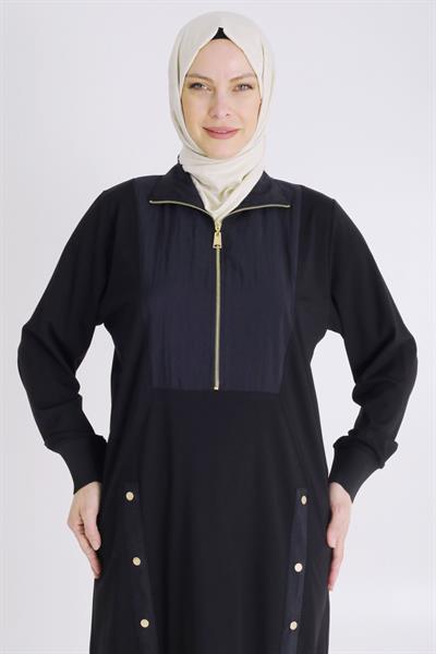 Behrem Büyük Beden Örme Tunik Siyah OTW20120