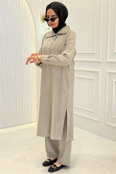 Behrem Büyük Beden Pantolonlu Takım kÜF OTW3560