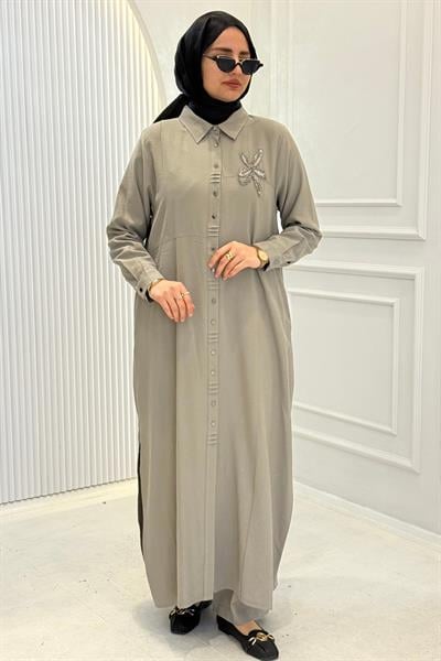 Behrem Büyük Beden Pantolonlu Takım kÜF OTW3561