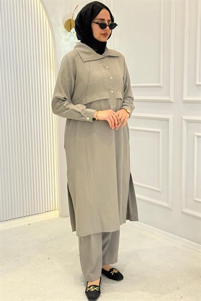 Behrem Büyük Beden Pantolonlu Takım kÜF OTW3560