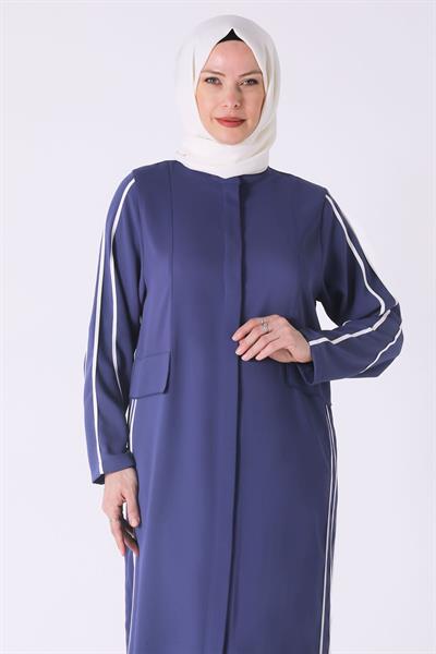 Behrem Büyük Beden Pantolonlu Takım Morcivert OTW35116