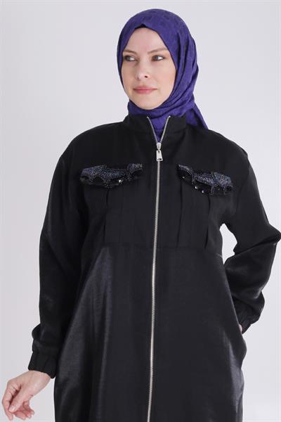 Behrem  Büyük Beden Pantolonlu Takım Siyah OTW35129