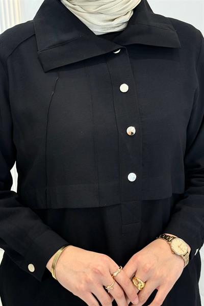 Behrem Büyük Beden Pantolonlu Takım Siyah OTW3560