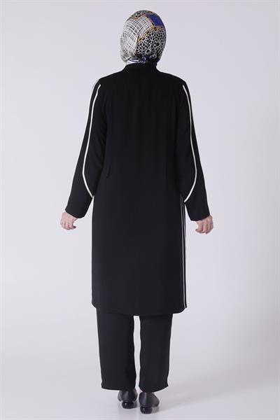 Behrem Büyük Beden Pantolonlu Takım Siyah OTW35116