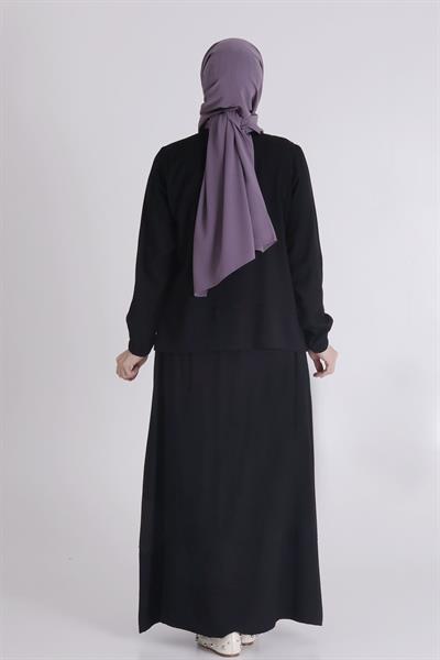 Behrem Büyük Beden Tensel Aerobin Etekli Takım Siyah OTW35125