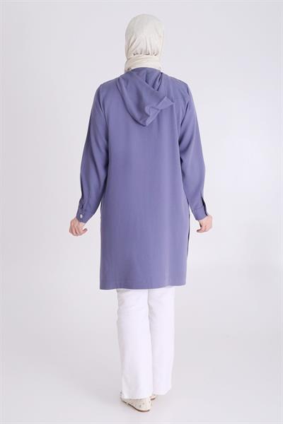 Behrem Büyük Beden Tensel Kap İndigo OTW25128