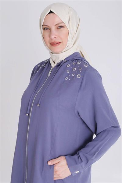 Behrem Büyük Beden Tensel Kap İndigo OTW25128