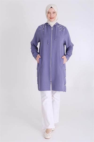 Behrem Büyük Beden Tensel Kap İndigo OTW25128