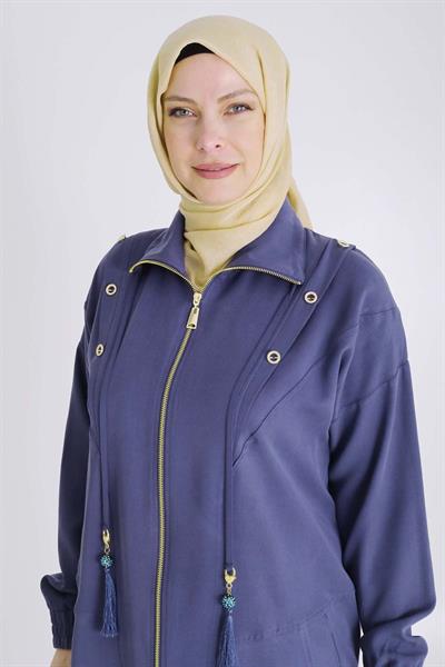 Behrem Büyük Beden Tensel Kap İndigo OTW25127