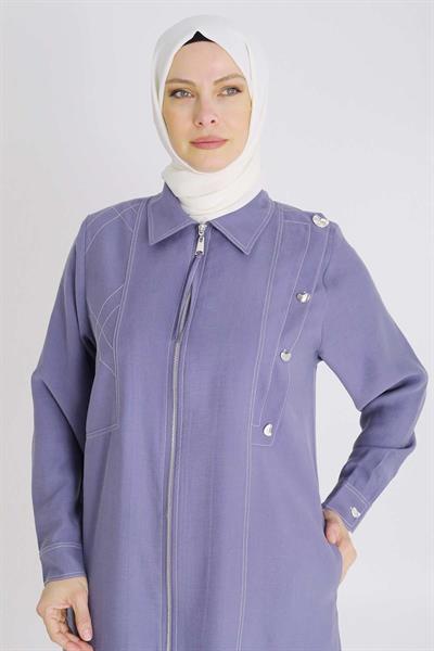 Behrem Büyük Beden Tensel Kap İndigo OTW25126