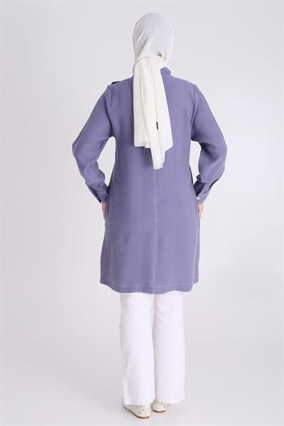 Behrem Büyük Beden Tensel Kap İndigo OTW25126