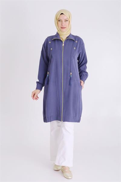 Behrem Büyük Beden Tensel Kap İndigo OTW25127