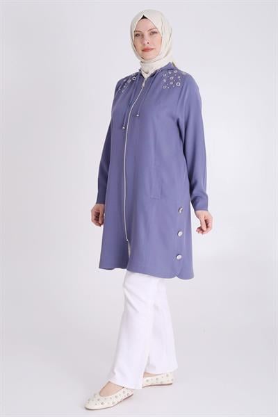 Behrem Büyük Beden Tensel Kap İndigo OTW25128