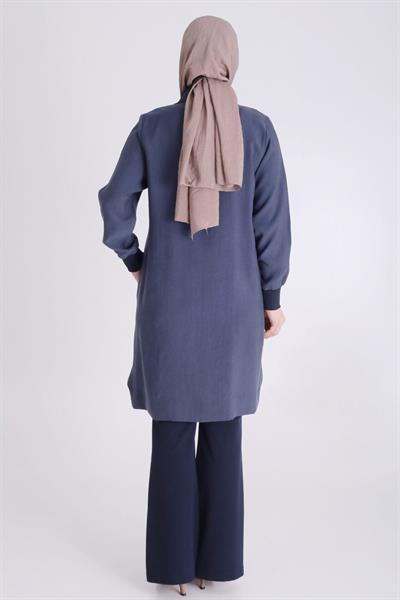 Behrem Büyük Beden Tensel Kap Lacivert OTW25124