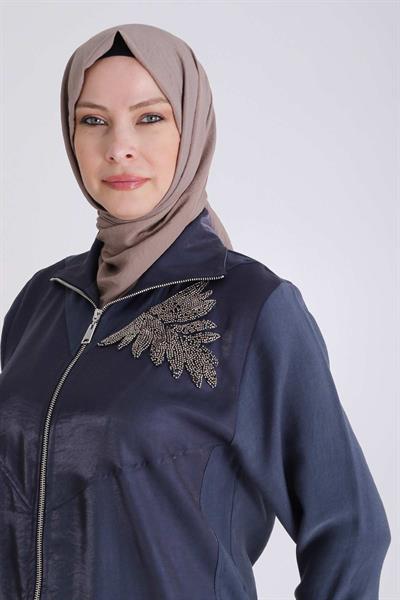 Behrem Büyük Beden Tensel Kap Lacivert OTW25124