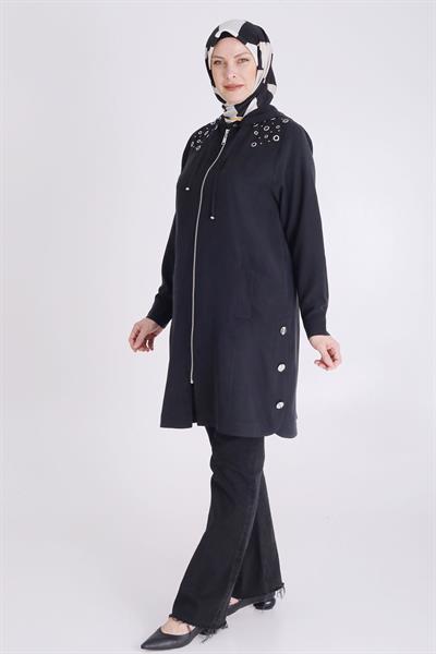 Behrem Büyük Beden Tensel Kap Siyah OTW25128