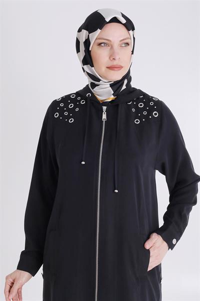 Behrem Büyük Beden Tensel Kap Siyah OTW25128