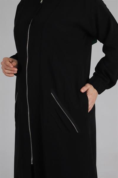 Behrem Büyük Beden Tensel Kap Siyah OTW25086