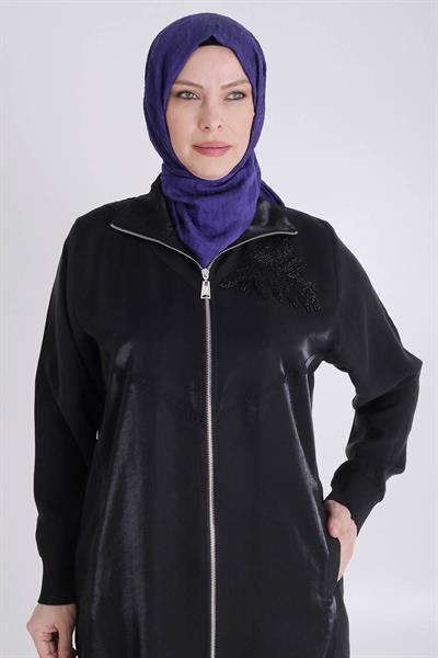 Behrem Büyük Beden Tensel Kap Siyah OTW25124