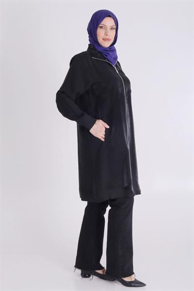 Behrem Büyük Beden Tensel Kap Siyah OTW25124