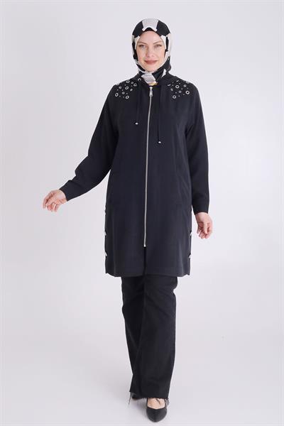 Behrem Büyük Beden Tensel Kap Siyah OTW25128