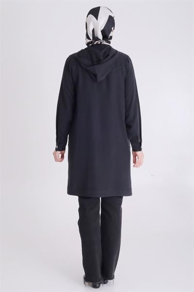 Behrem Büyük Beden Tensel Kap Siyah OTW25128