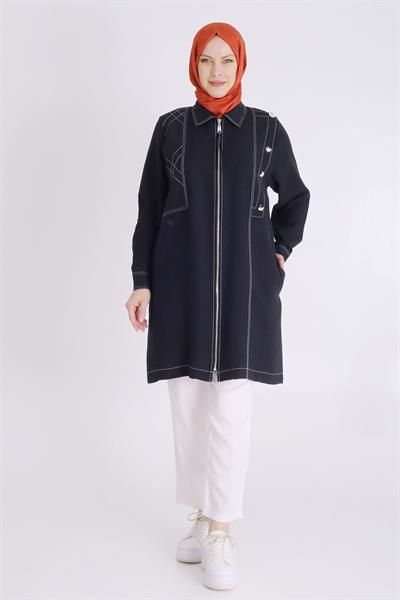 Behrem Büyük Beden Tensel Kap Siyah OTW25126