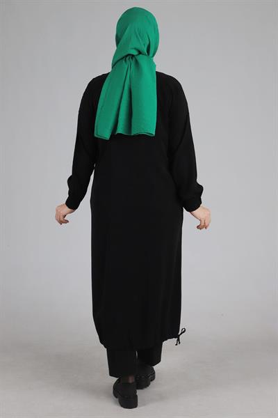 Behrem Büyük Beden Tensel Kap Siyah OTW25086