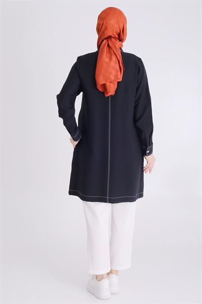 Behrem Büyük Beden Tensel Kap Siyah OTW25126