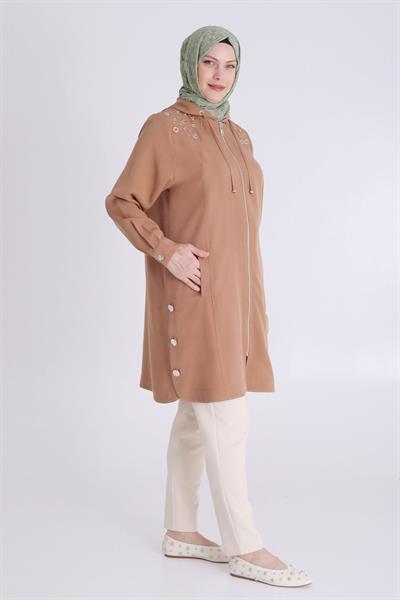 Behrem Büyük Beden Tensel Kap Sütlü Kahve OTW25128