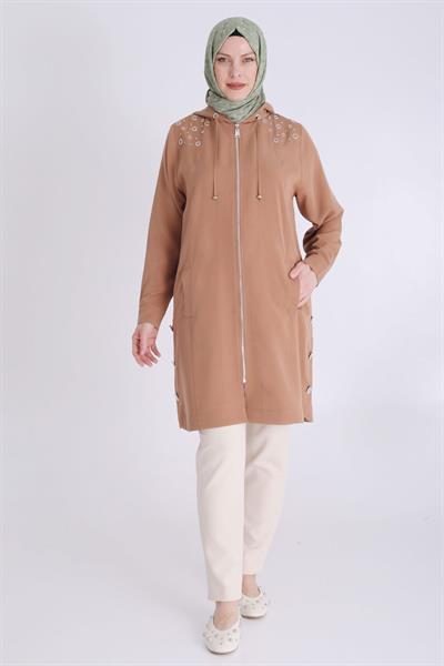 Behrem Büyük Beden Tensel Kap Sütlü Kahve OTW25128