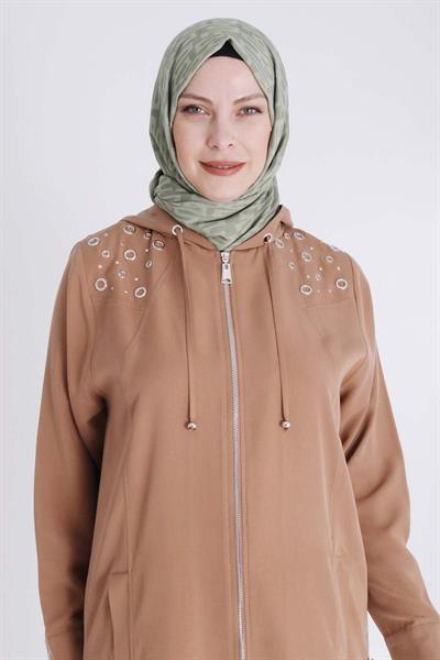 Behrem Büyük Beden Tensel Kap Sütlü Kahve OTW25128