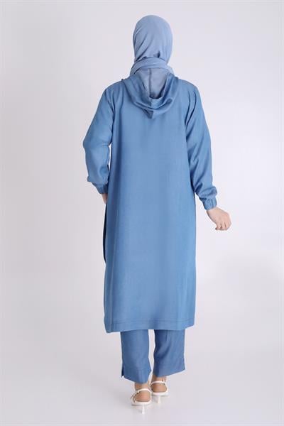 Behrem Büyük Beden Tensel Kot Üçlü Takım Mavi OTW70018