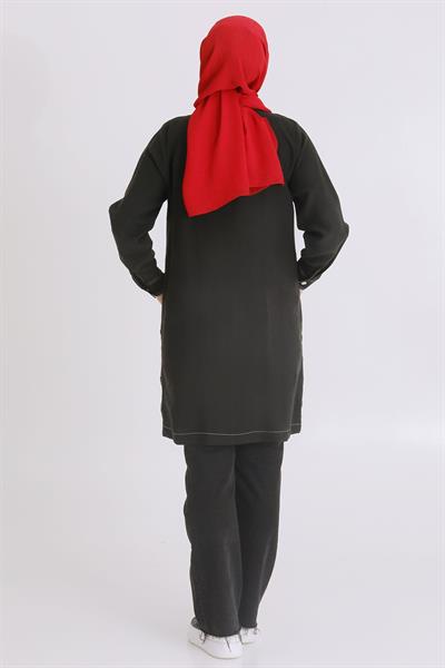 Behrem Büyük Beden Tensel Kumaş Kap Siyah OTW25113