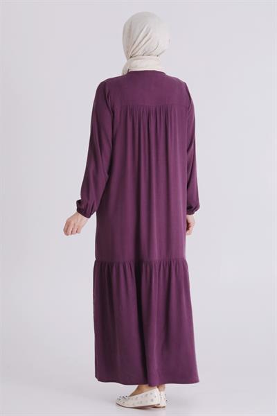 Behrem Büyük Beden Tesettür Elbise Vişne OTW7525