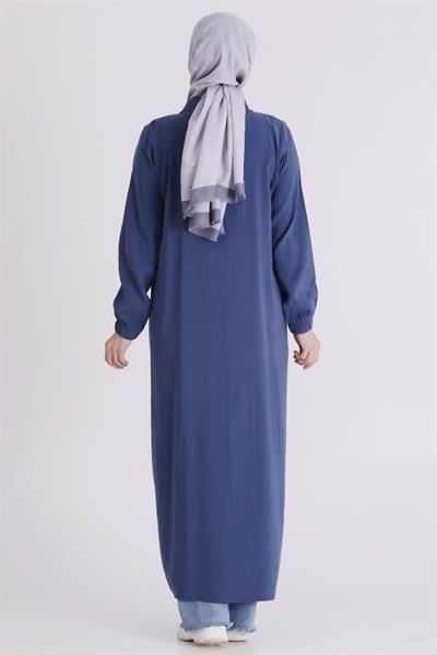 Behrem Büyük Beden Tesettür Ferace İndigo OTW2827