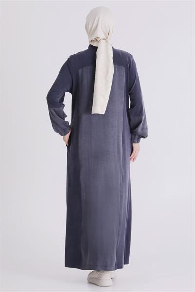 Behrem Büyük Beden Tesettür Ferace Lacivert OTW28082