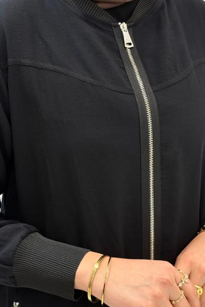 Behrem Büyük Beden Tesettür Ferace Siyah OTW2829