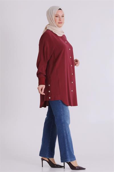 Behrem Büyük Beden Tesettür Kap Bordo OTW2554