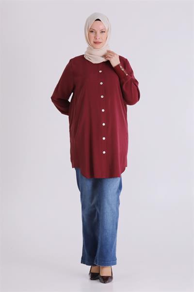 Behrem Büyük Beden Tesettür Kap Bordo OTW2554