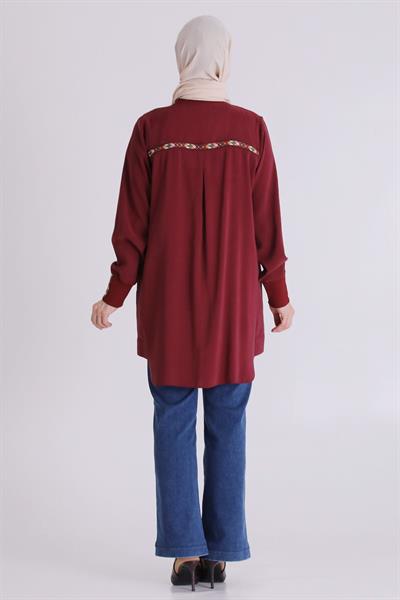 Behrem Büyük Beden Tesettür Kap Bordo OTW2554