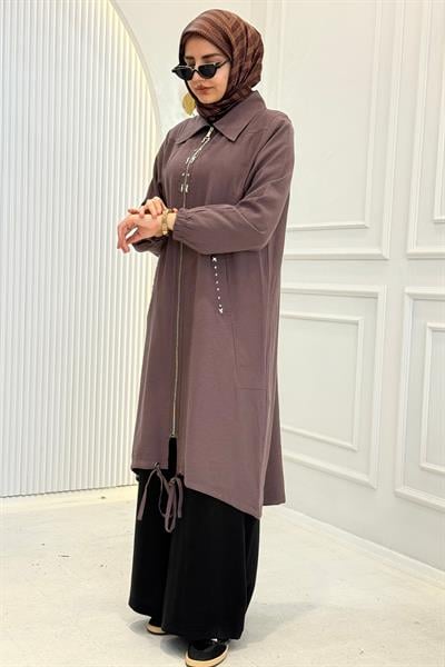 Behrem Büyük Beden Tesettür Kap Kakao OTW2555