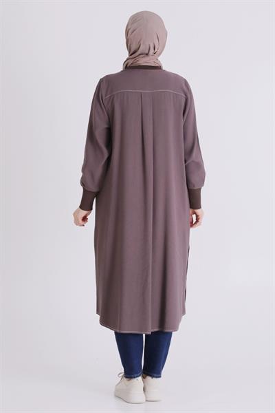 Behrem Büyük Beden Tesettür Kap Kakao OTW2553