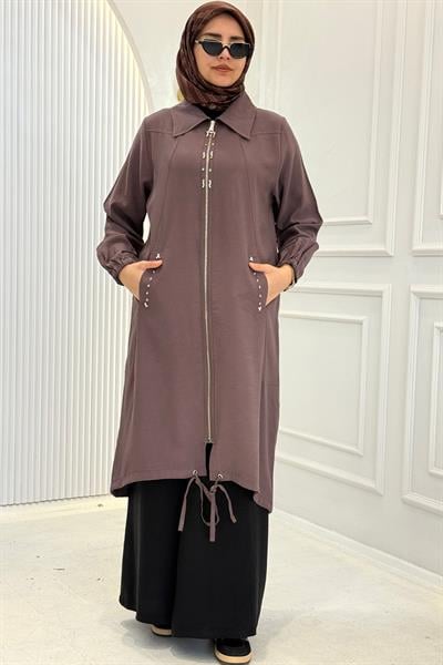 Behrem Büyük Beden Tesettür Kap Kakao OTW2555